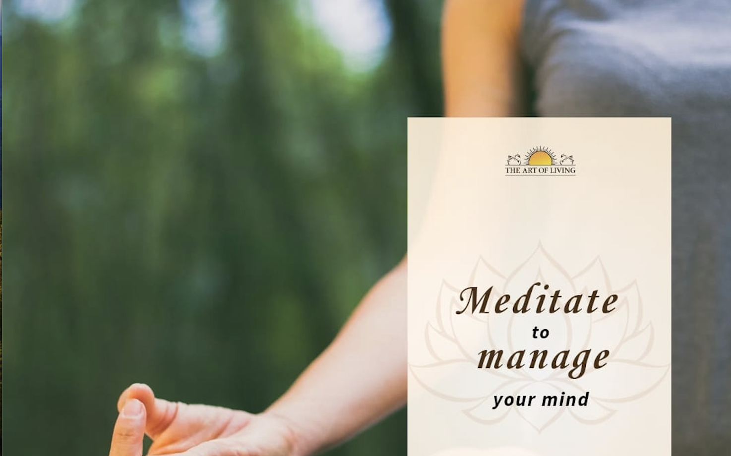 Meditate to Manage your Mind - In Person Workshop!!