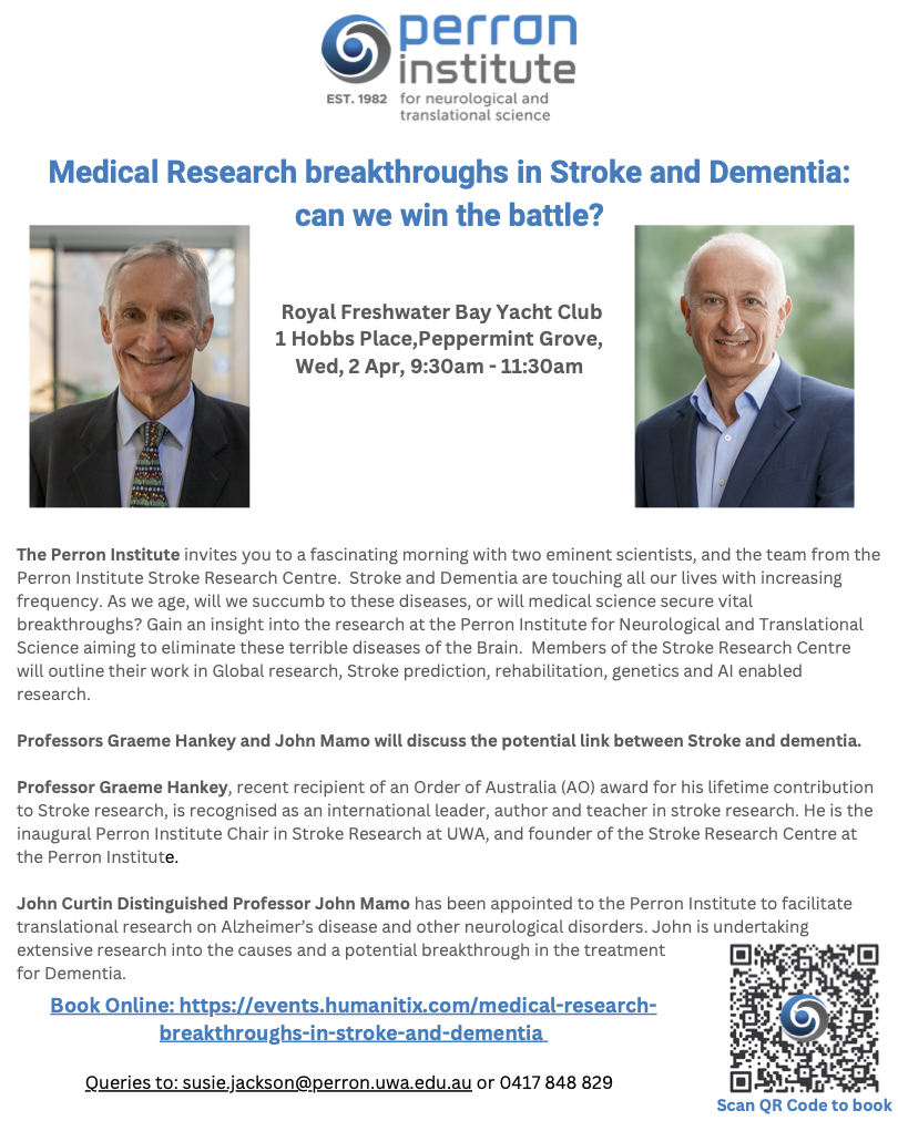 Medical Research breakthroughs in Stroke and Dementia - can we win the